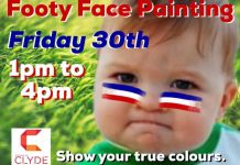 Footy Face Painting at Shopping on Clyde