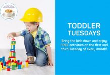 Enjoy free kids activities at Toddler Tuesdays - 19/12/2017