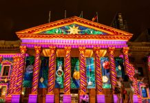 Christmas projections in the city