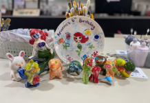 Painting pottery’s fun for all ages